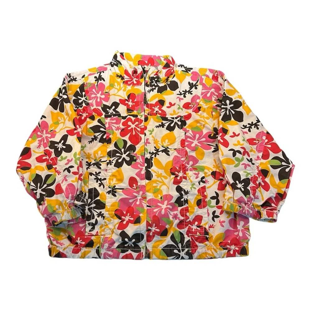 Old Navy‎ 2008 Vintage Y2K Floral Girls Kids Jacket Size Large 100% Cotton